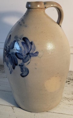 19thc Three Gallon Decorated Floral Jug Cowden & Wilcox