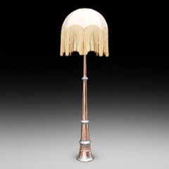 19thC Tibetan Ceremonial Copper Horn Standard Lamp