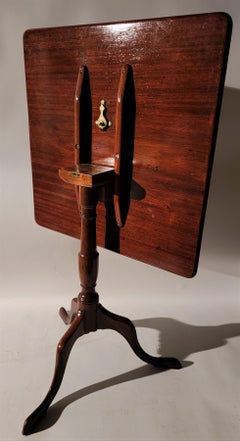 19th C Tilt Top Mahogany Table