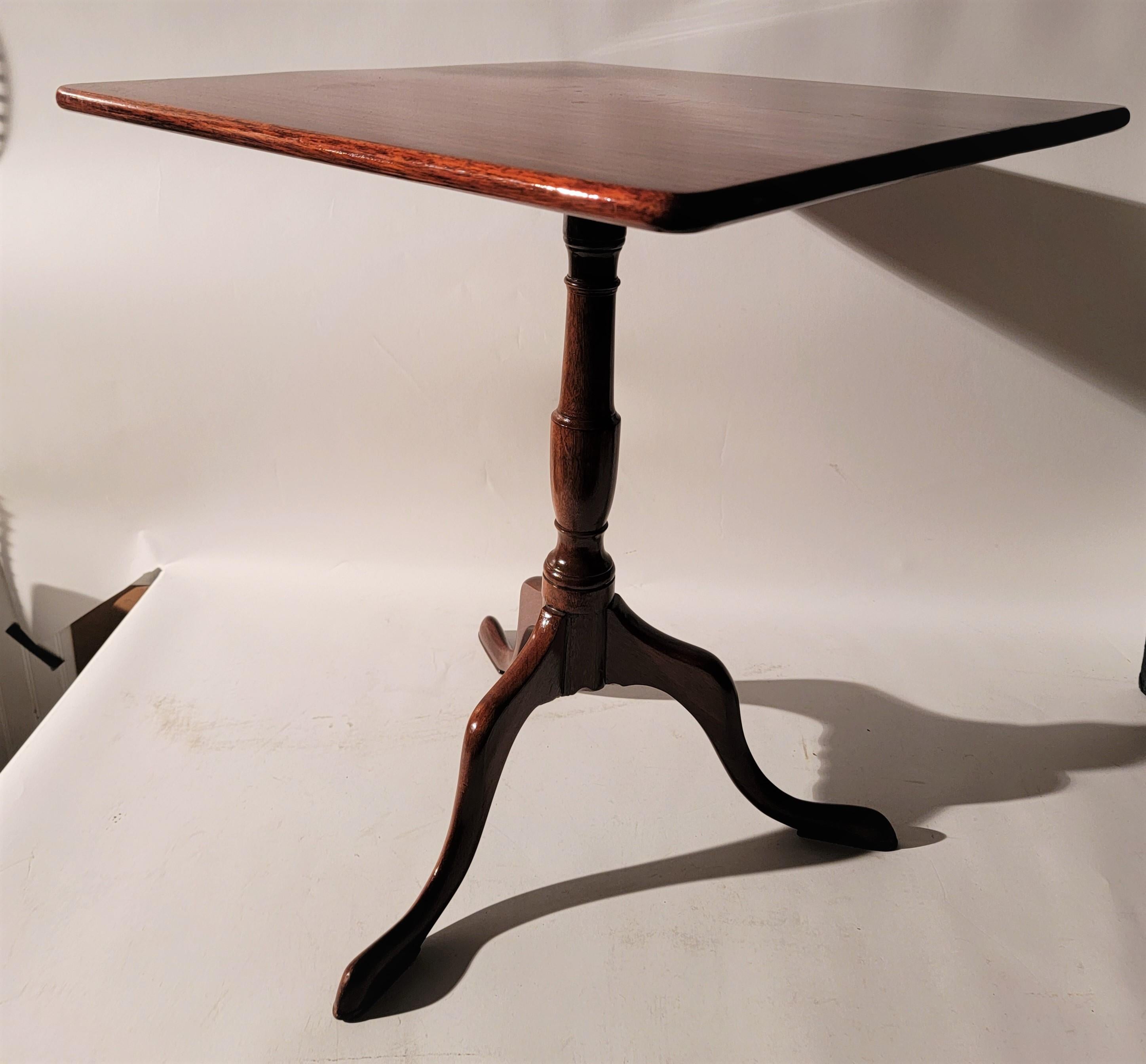 American Classical 19th C Tilt Top Mahogany Table For Sale