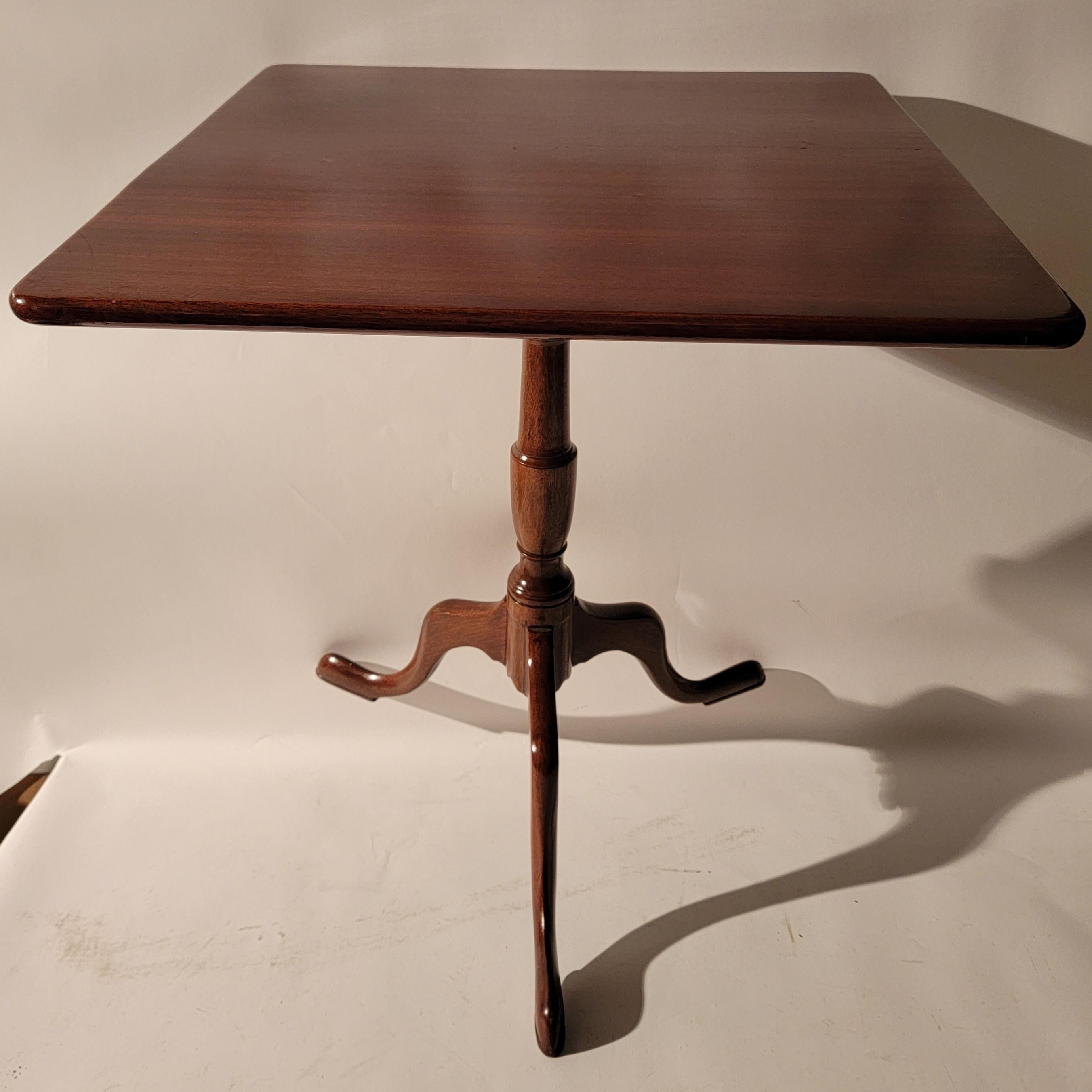 American 19th C Tilt Top Mahogany Table For Sale