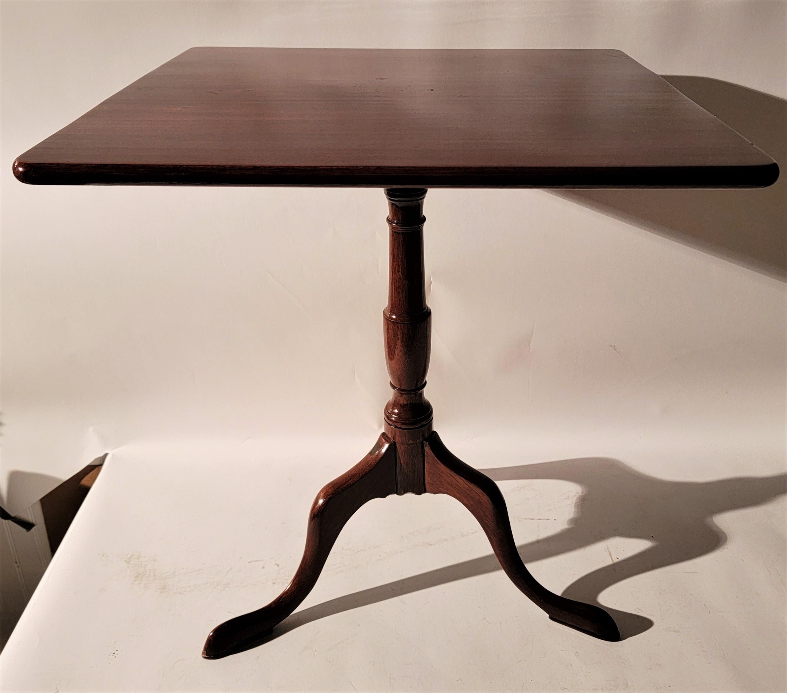 Hand-Crafted 19th C Tilt Top Mahogany Table For Sale