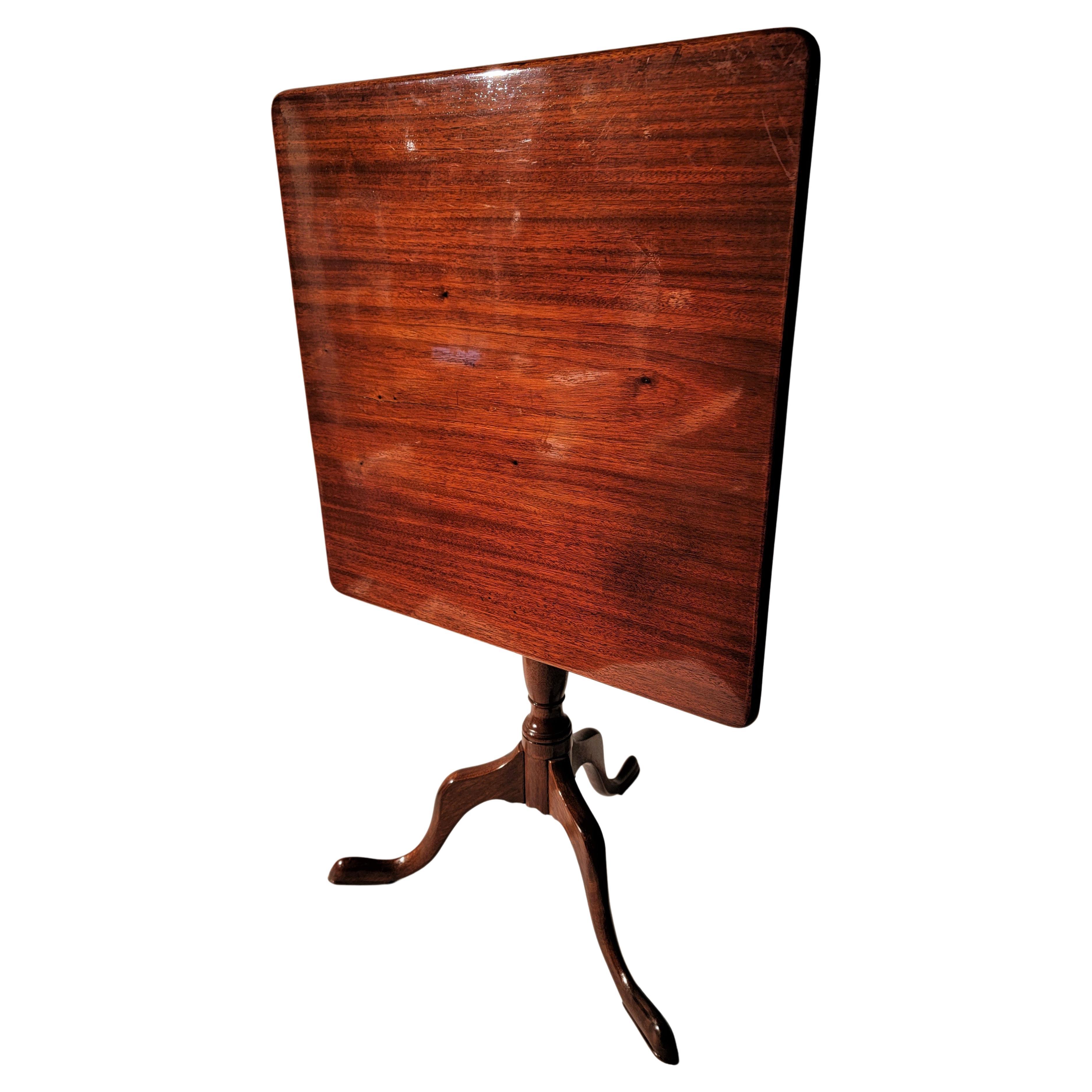 19th C Tilt Top Mahogany Table For Sale
