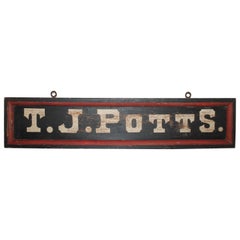 19th Century T.J. Potts Original Painted Trade Sign