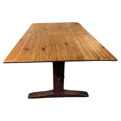 Antique 19thc Trestle  Table In Original Surface