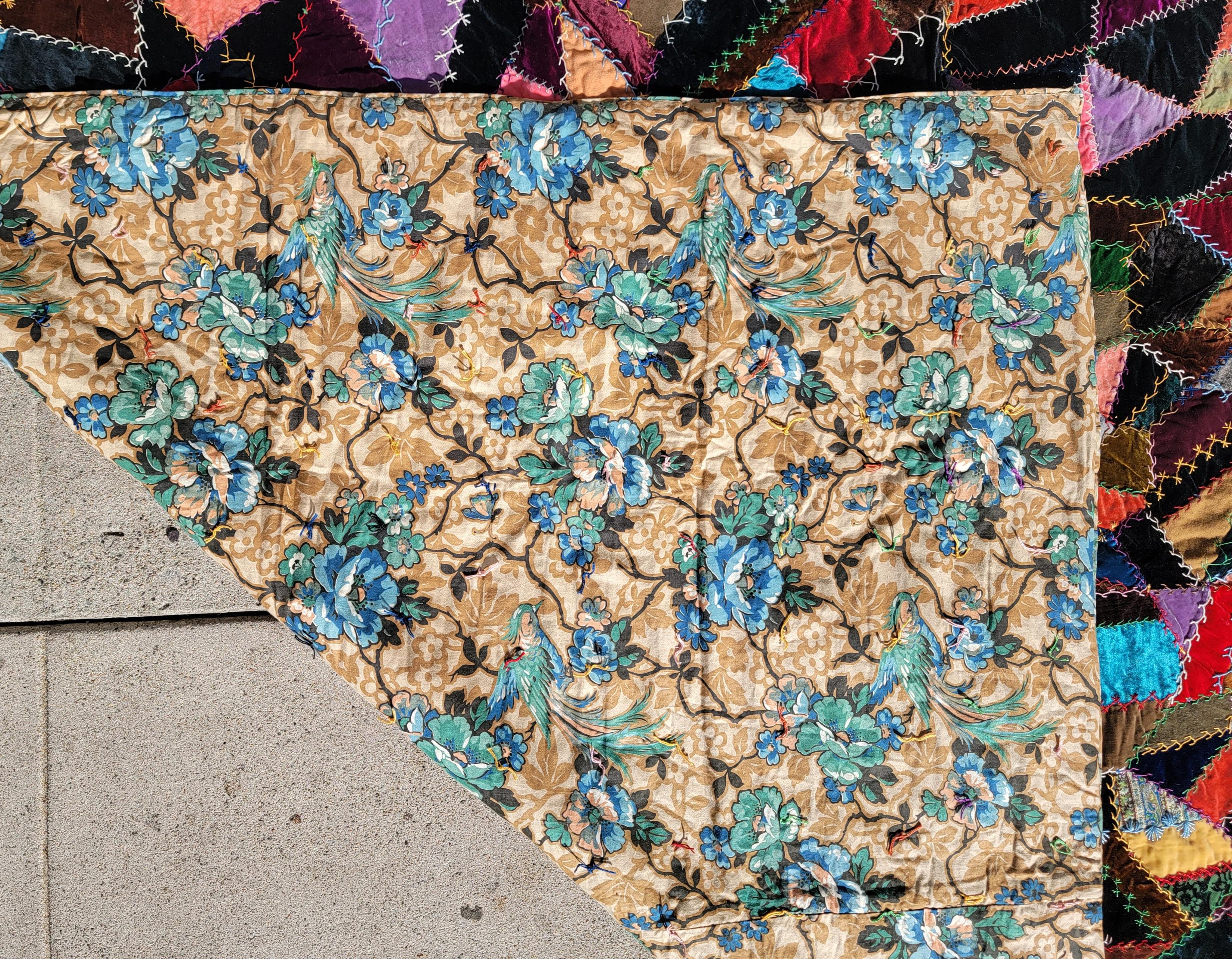 antique velvet crazy quilt