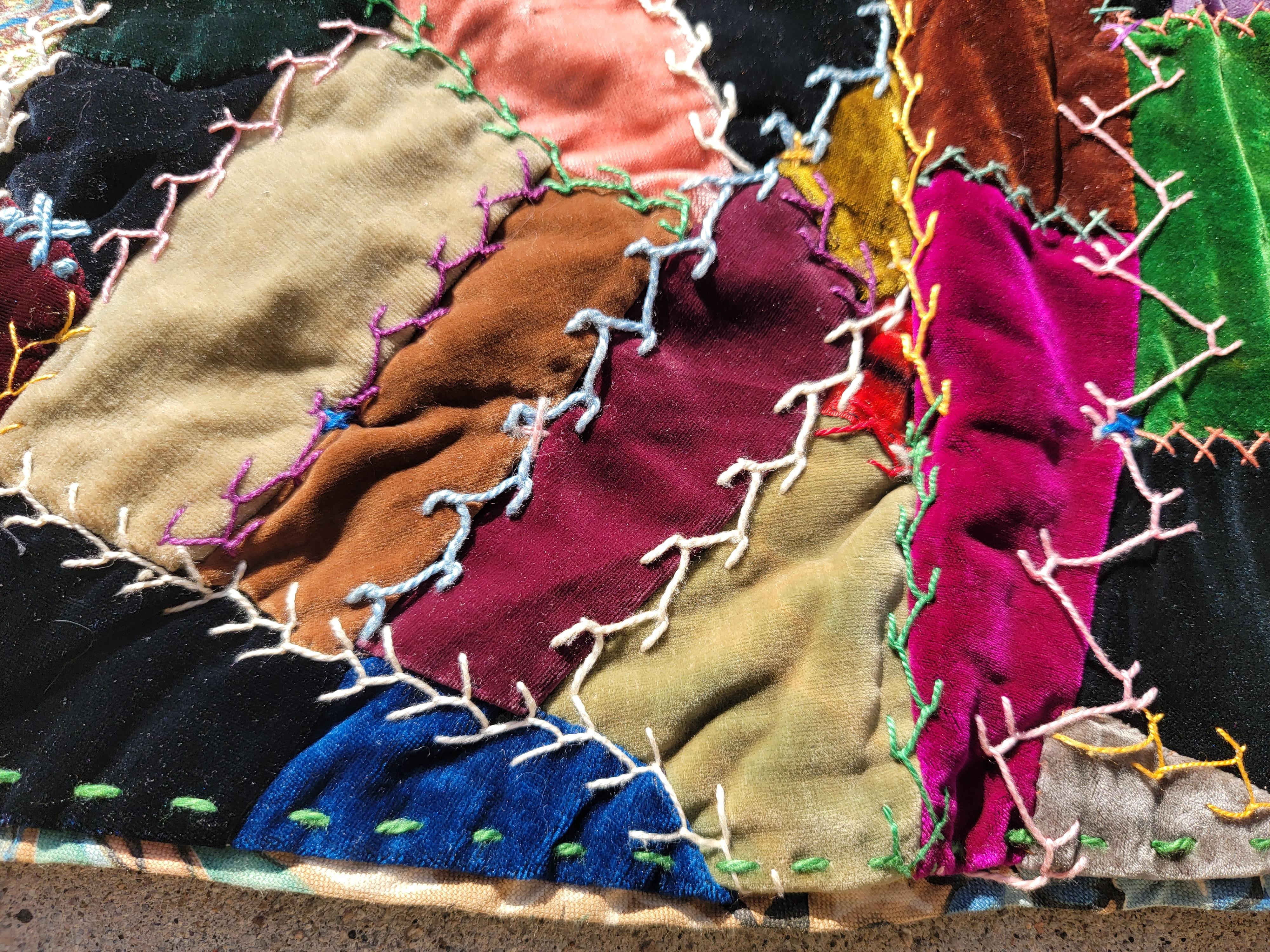 vintage velvet patchwork quilt