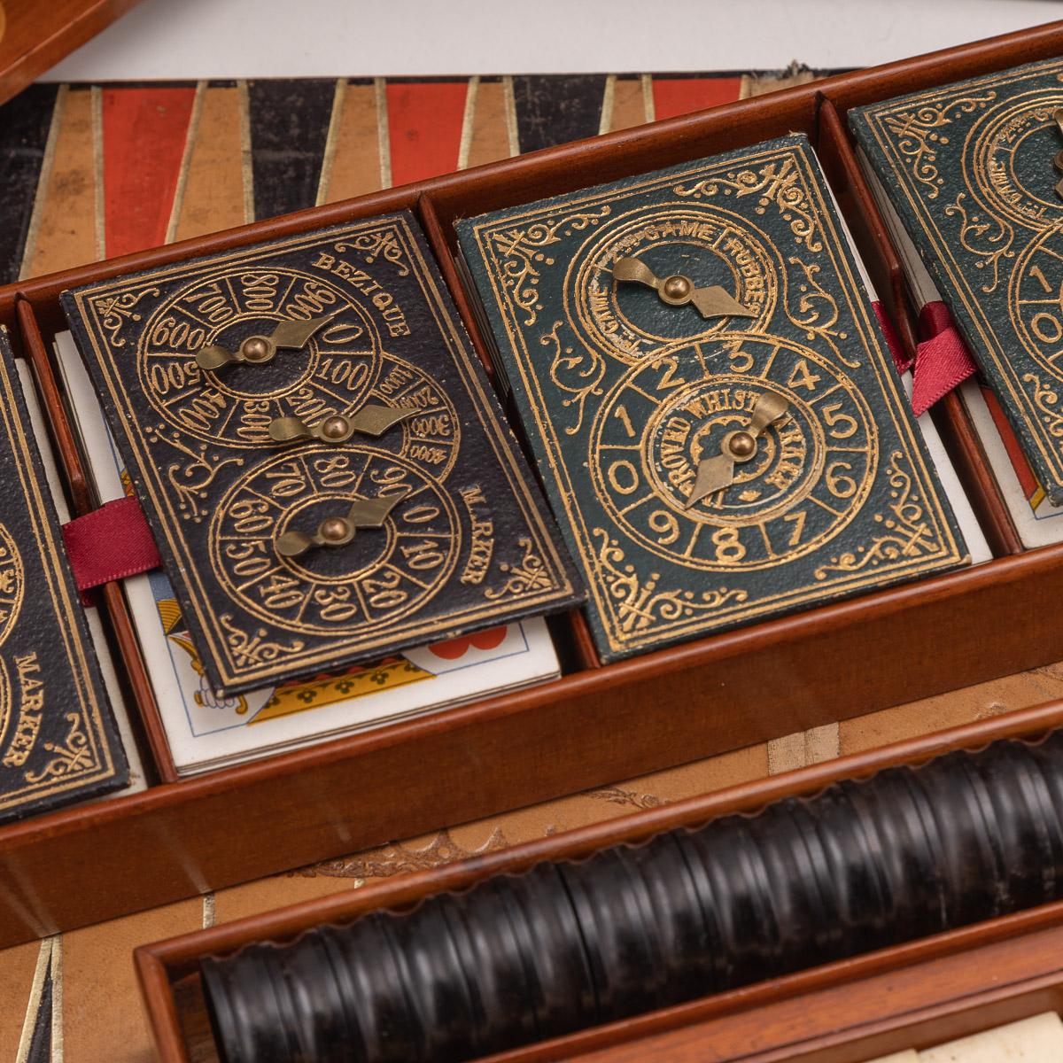 Victorian Mahogany Games Compendium, Cards and Board Games, circa 1890 4