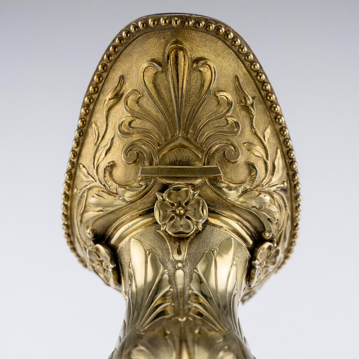 Victorian Silver-Gilt Pair of Wine Ewers by Elkington & Co, circa 1878 10