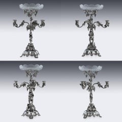 19th Century Victorian Solid Silver Centerpiece Garniture, London, circa 1860