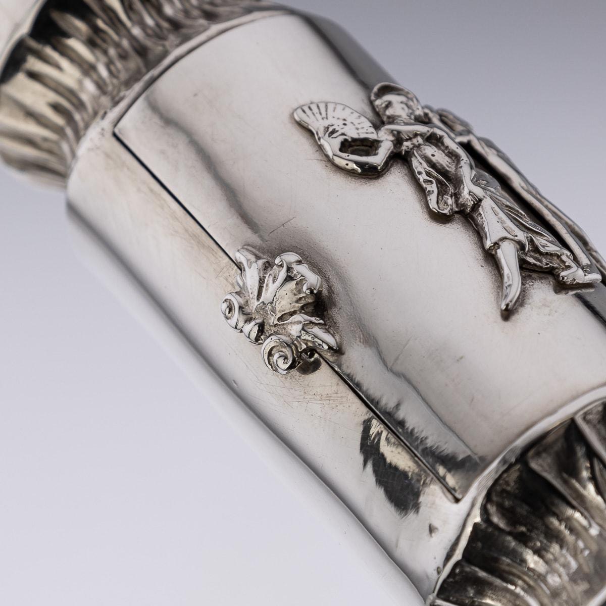 19thC Victorian Solid Silver Christmas Cracker Pin Cushion & Box, c.1898 For Sale 1