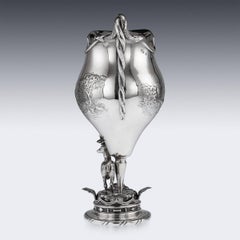 19th Century Victorian Solid Silver Hunting Jug, Elkington & Co, circa 1897