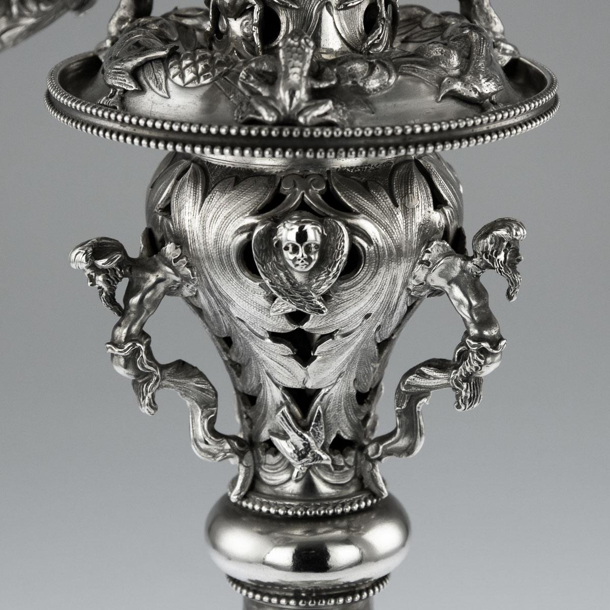 Victorian Solid Silver Set of Four Candelabras, Macrae, circa 1872-1873 12