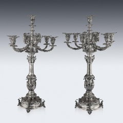 Victorian Solid Silver Set of Four Candelabras, Macrae, circa 1872-1873