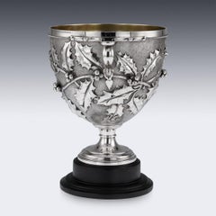 Victorian Solid Silver Skyphos Cup, Walter & John Barnard, circa 1880