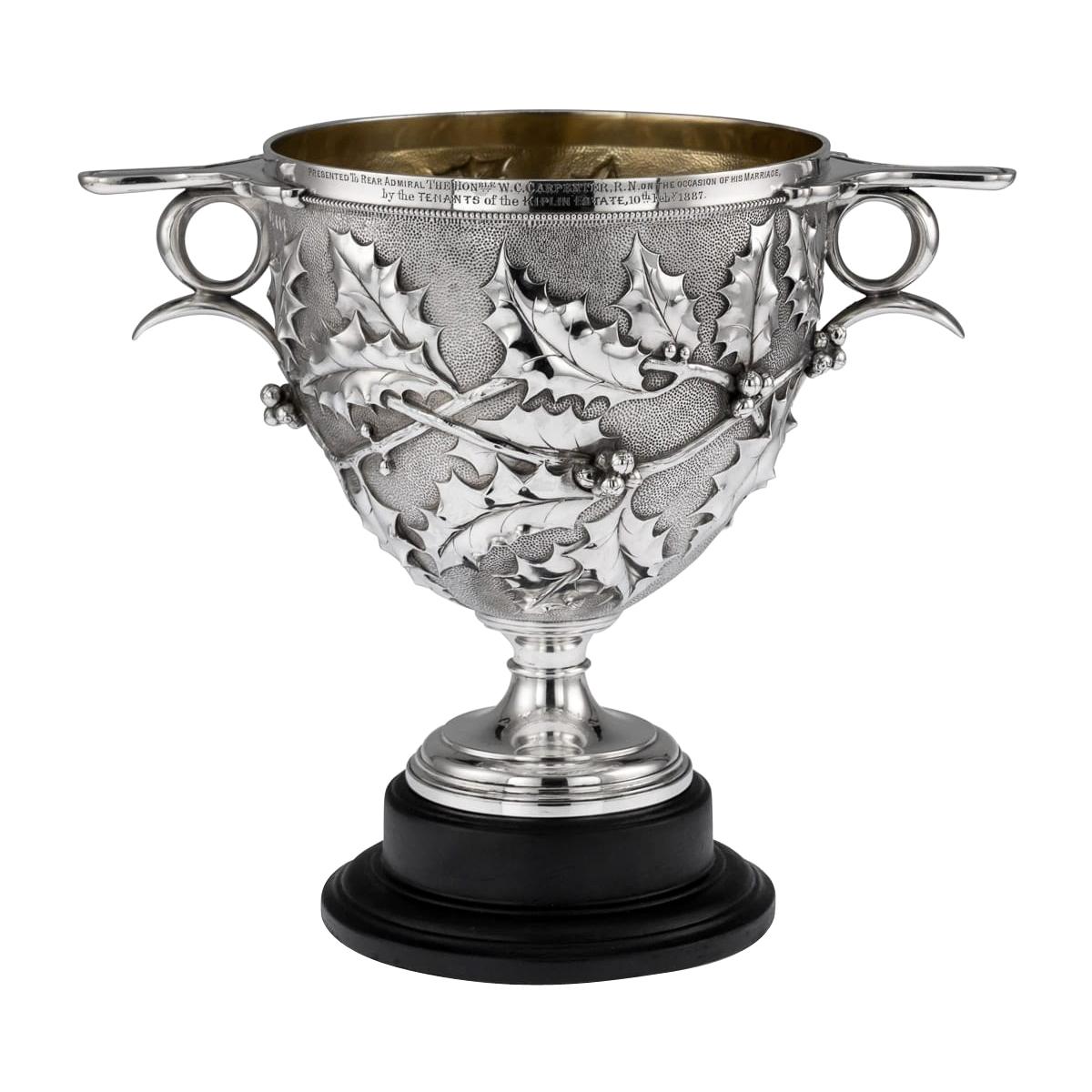 Victorian Solid Silver Skyphos Cup, Walter 
John Barnard, circa 1880