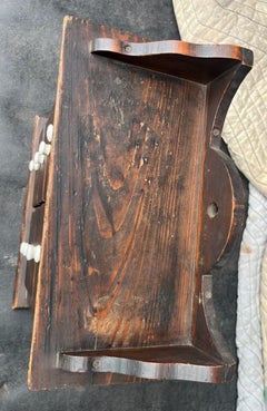 19thc Wall Hanging Spice Box With Porcelain Knobs