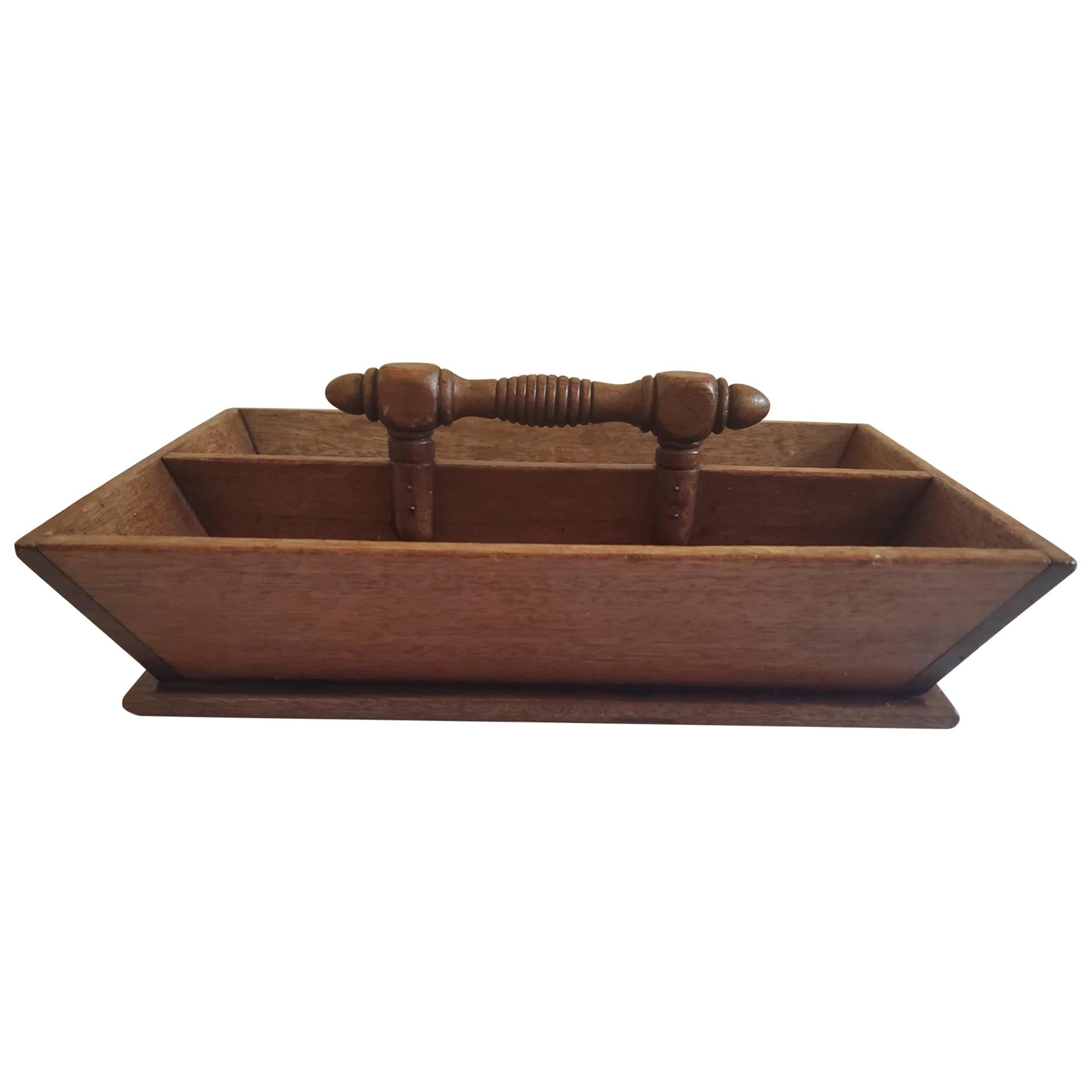 19th Century Walnut Cutlery Box For Sale