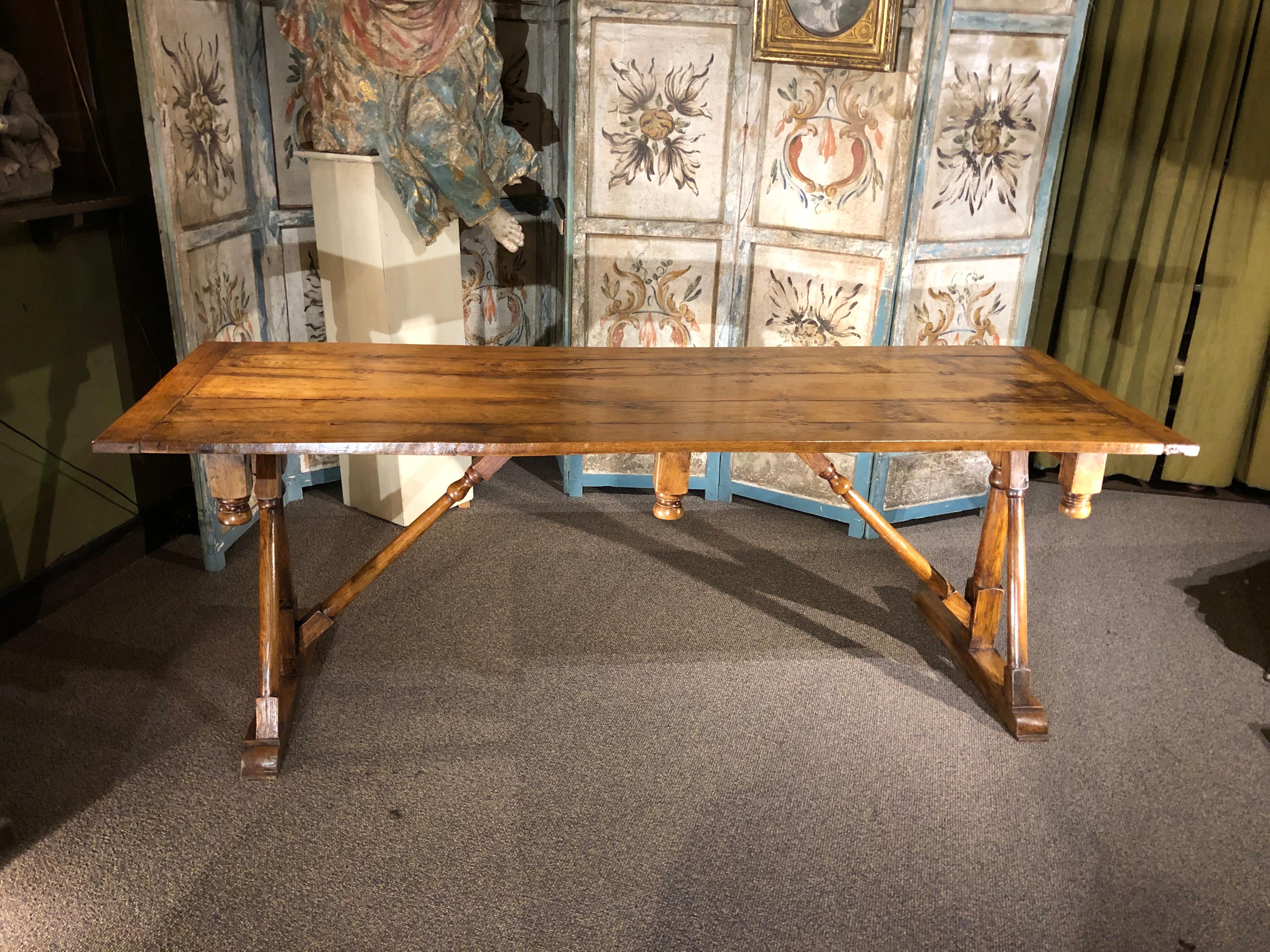Hand-Carved 19th Century Walnut Dining Table