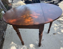19thc Walnut Drop Leaf Table From Ohio