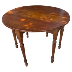 19thc Walnut Drop Leaf Table From Ohio
