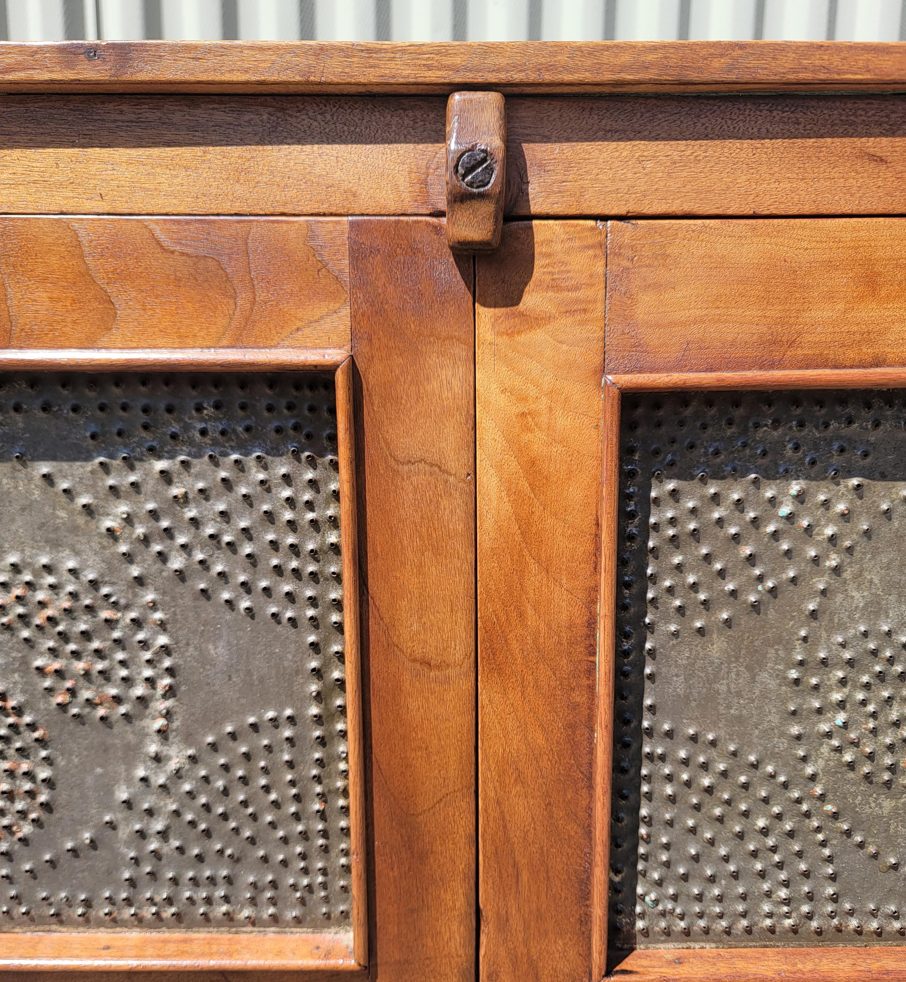 Hand-Crafted 19Thc Walnut  Punched Tins Pie Safe