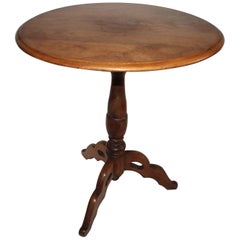 19thc Walnut Round Side Table