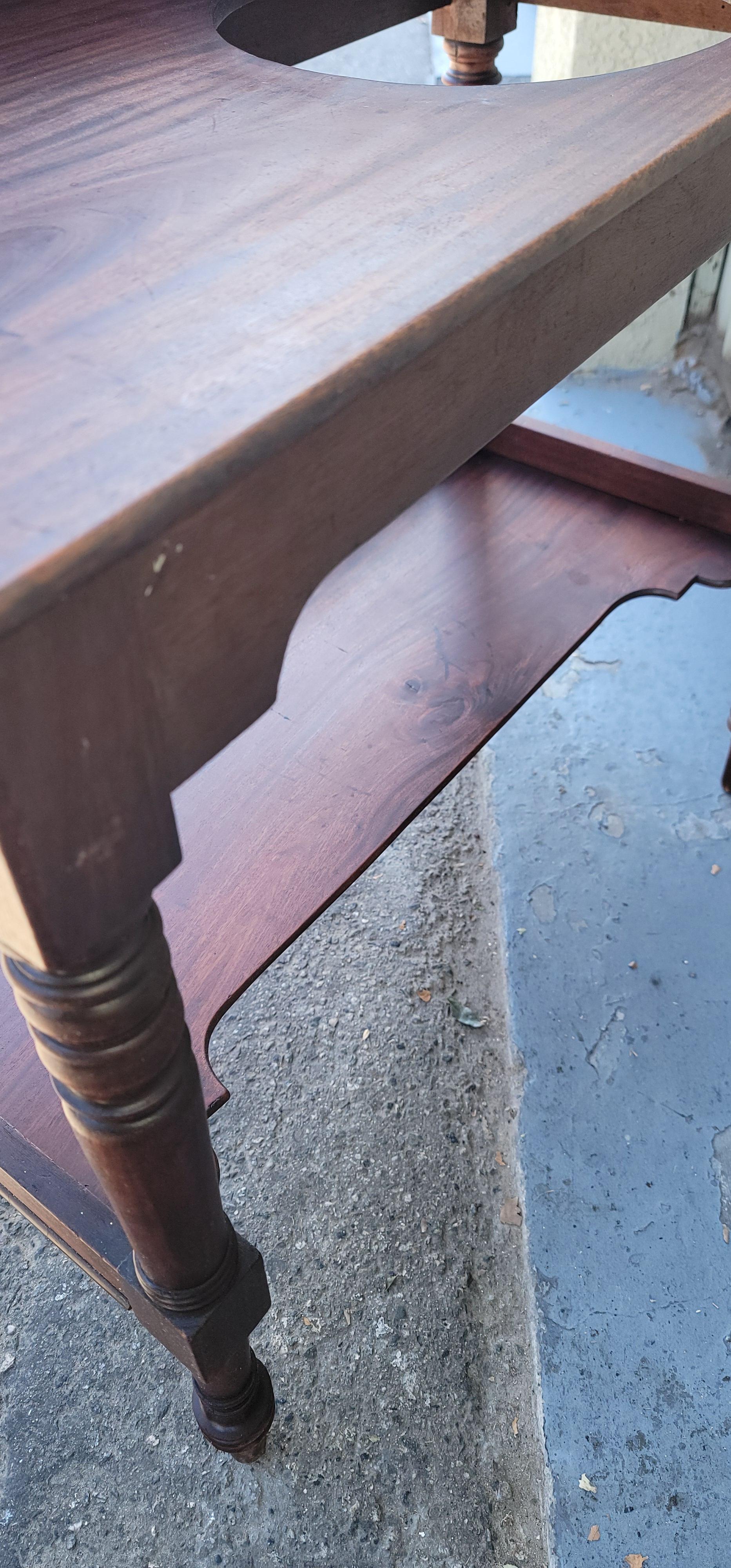 Hand-Crafted 19Thc Walnut Wash Stand /Sink Vanity