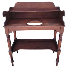 Antique 19Thc Walnut Wash Stand /Sink Vanity