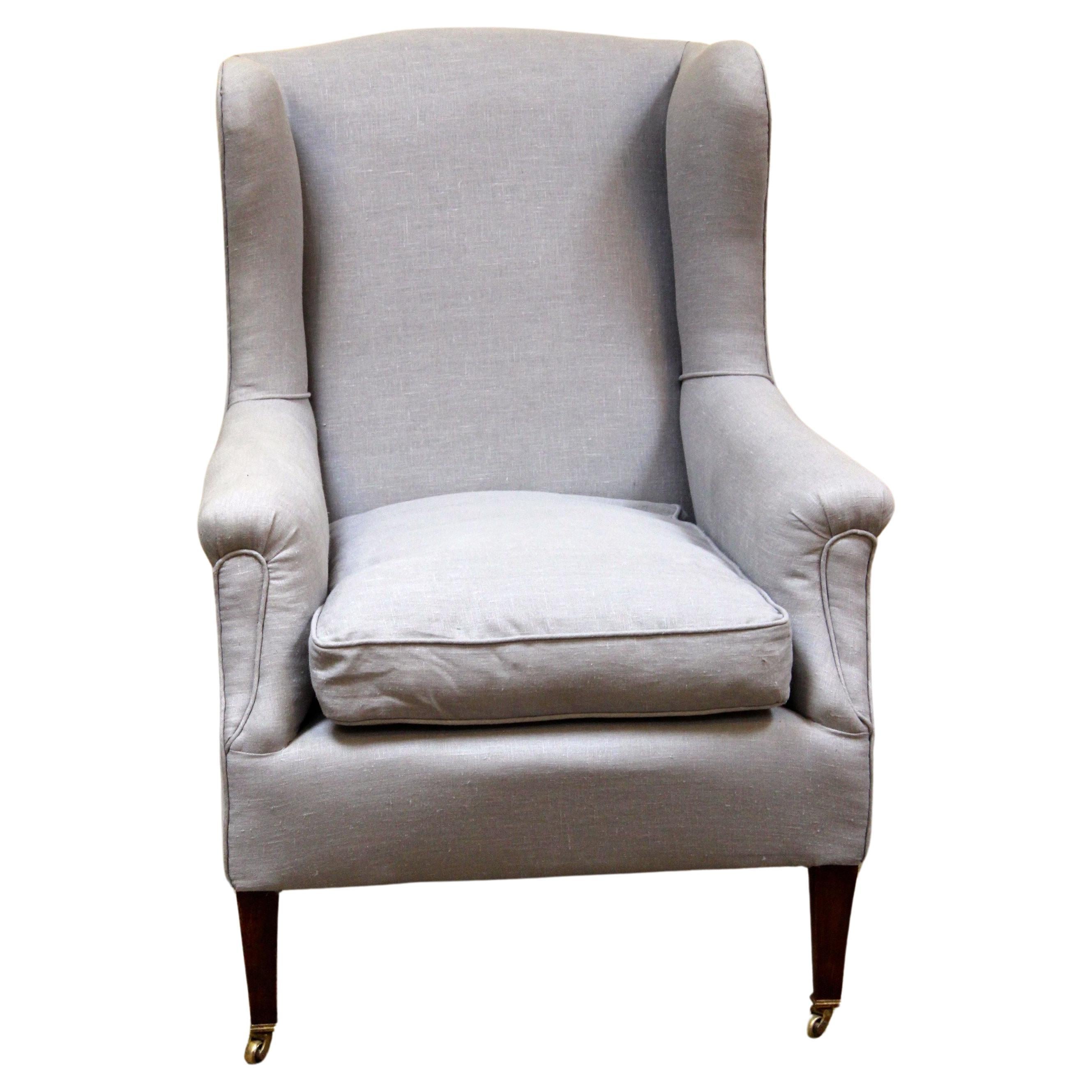 19thc. Walnut Wing Armchair