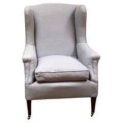 19thc. Walnut Wing Armchair