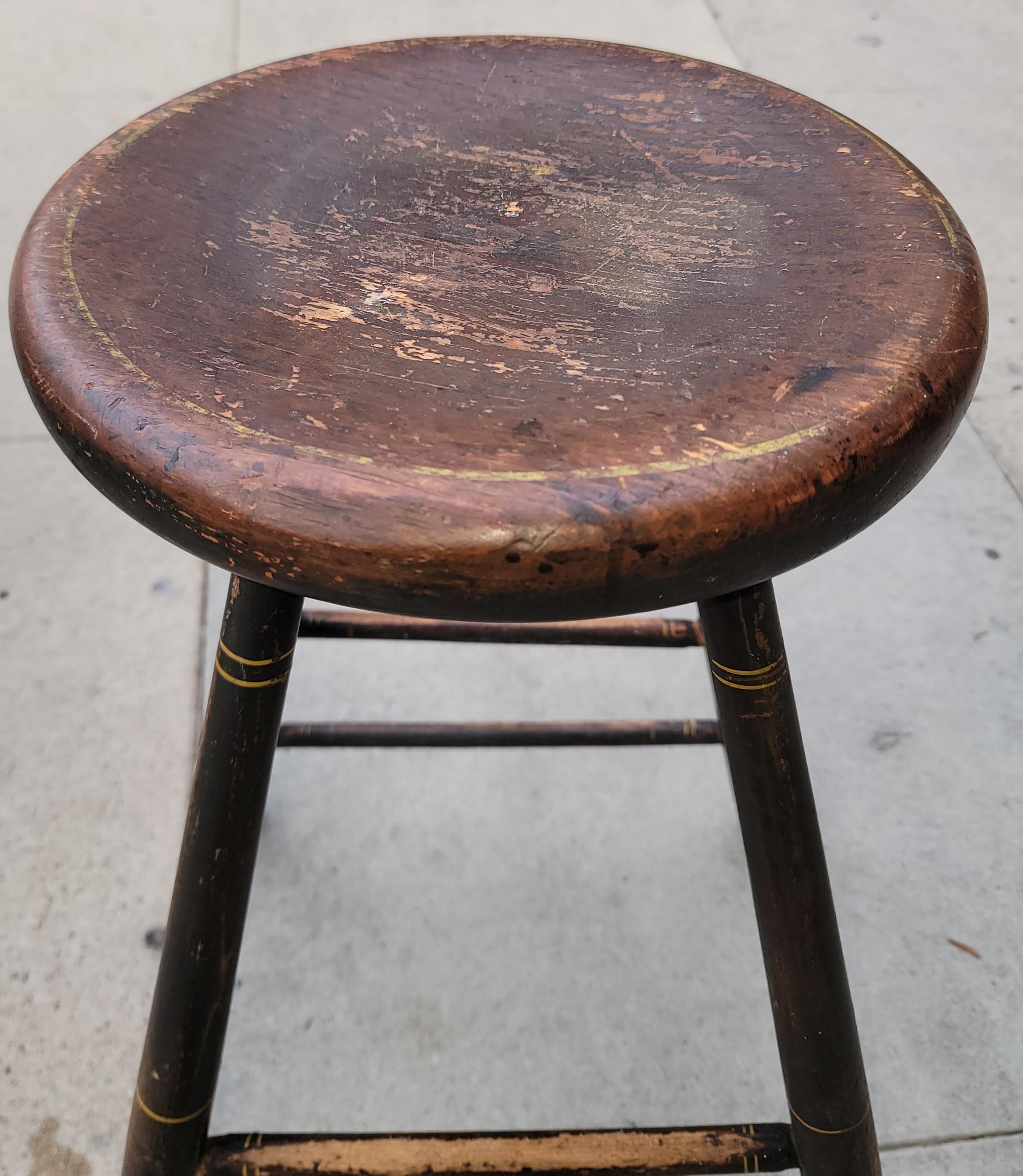 Hand-Crafted 19Thc Weavers Stool From New England