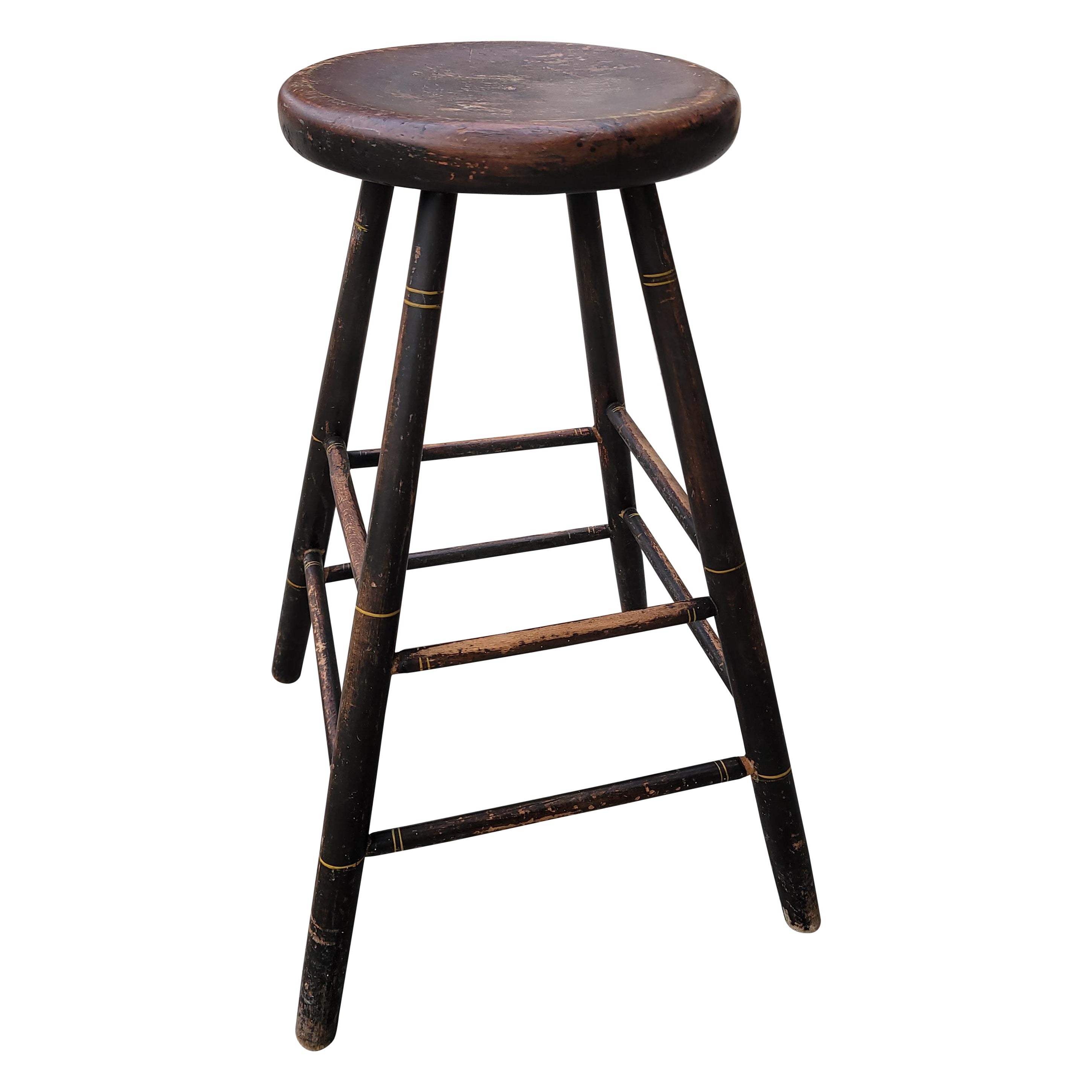 19Thc Weavers Stool From New England