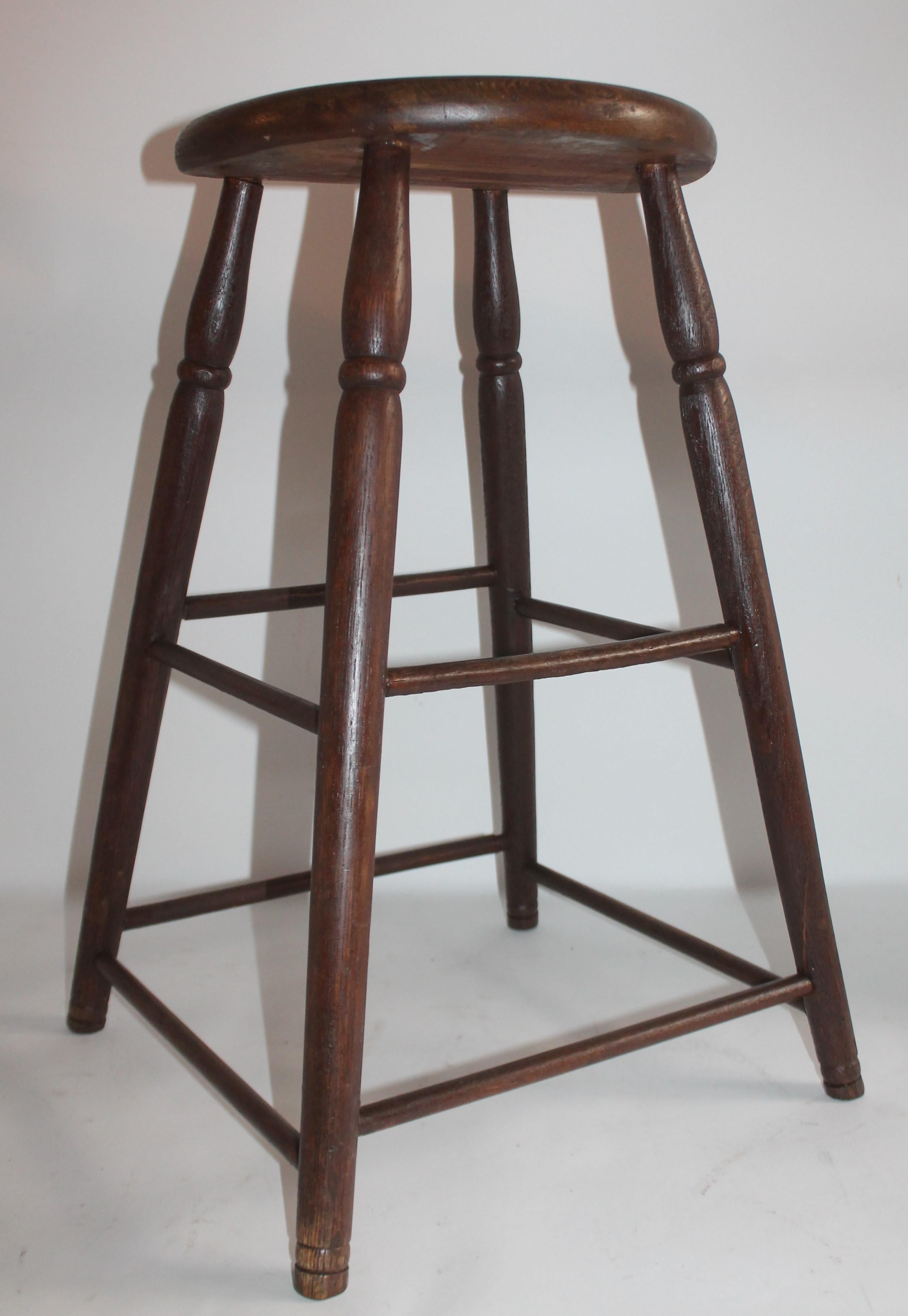 This fine antique weavers stool is in fine sturdy condition. It was found in New England.