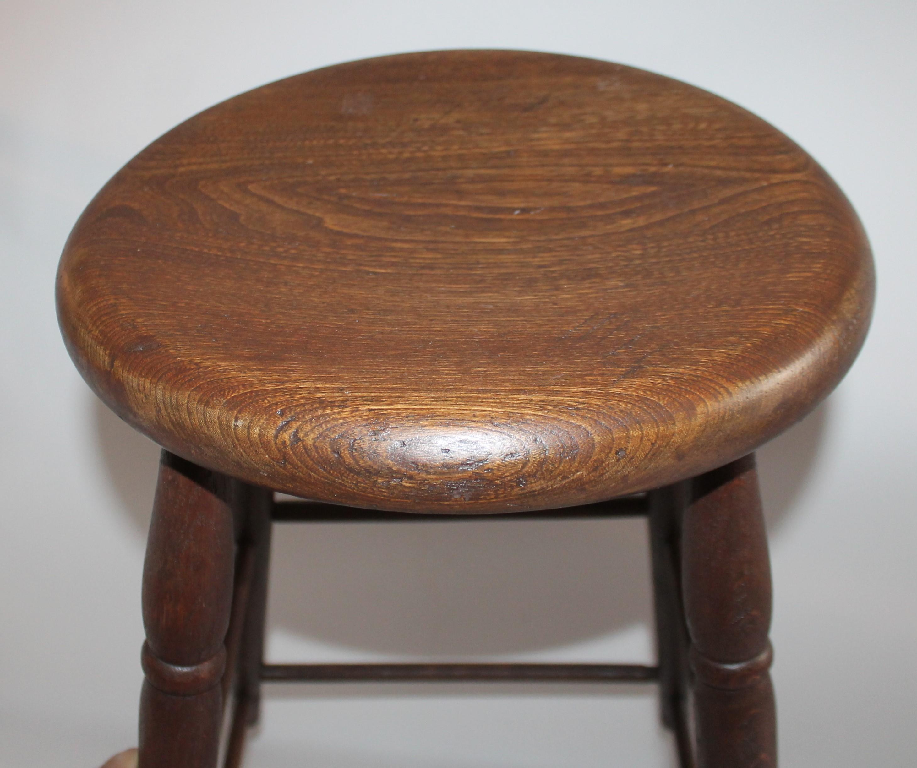 Hand-Crafted 19th Century Weavers Stool in Natural Surface For Sale