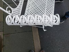 19thC White Painted Iron Conservatory Garden Two Seater Sofa Bench