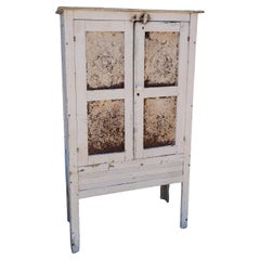 19thc White painted Pie safe