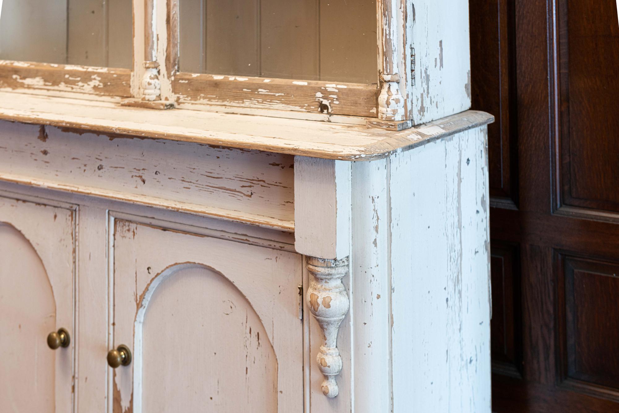 19th Century White Painted Pine Dresser In Good Condition In Staffordshire, GB