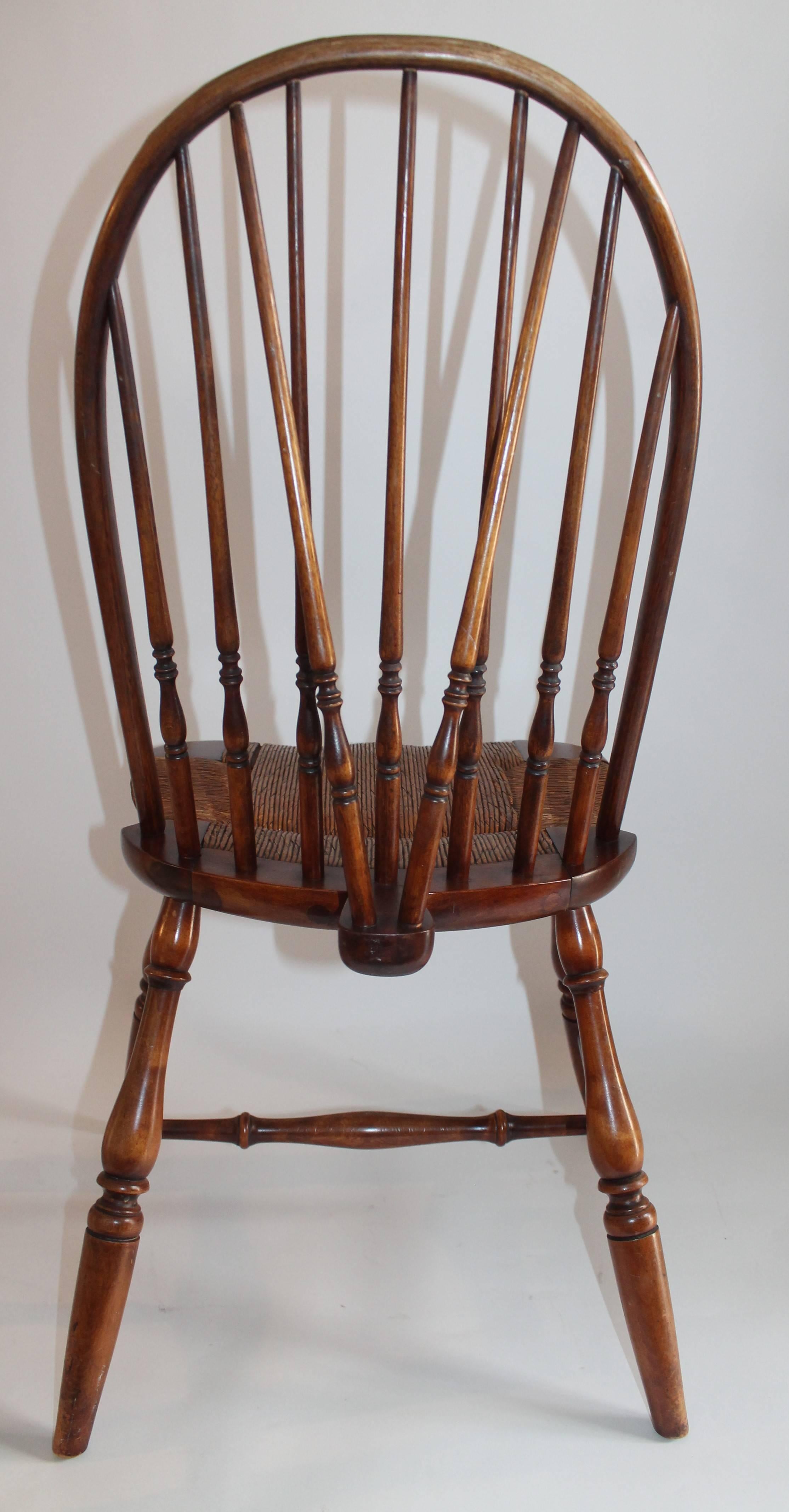 Pine 19th Century Windsor Brace Back Chairs, Pair