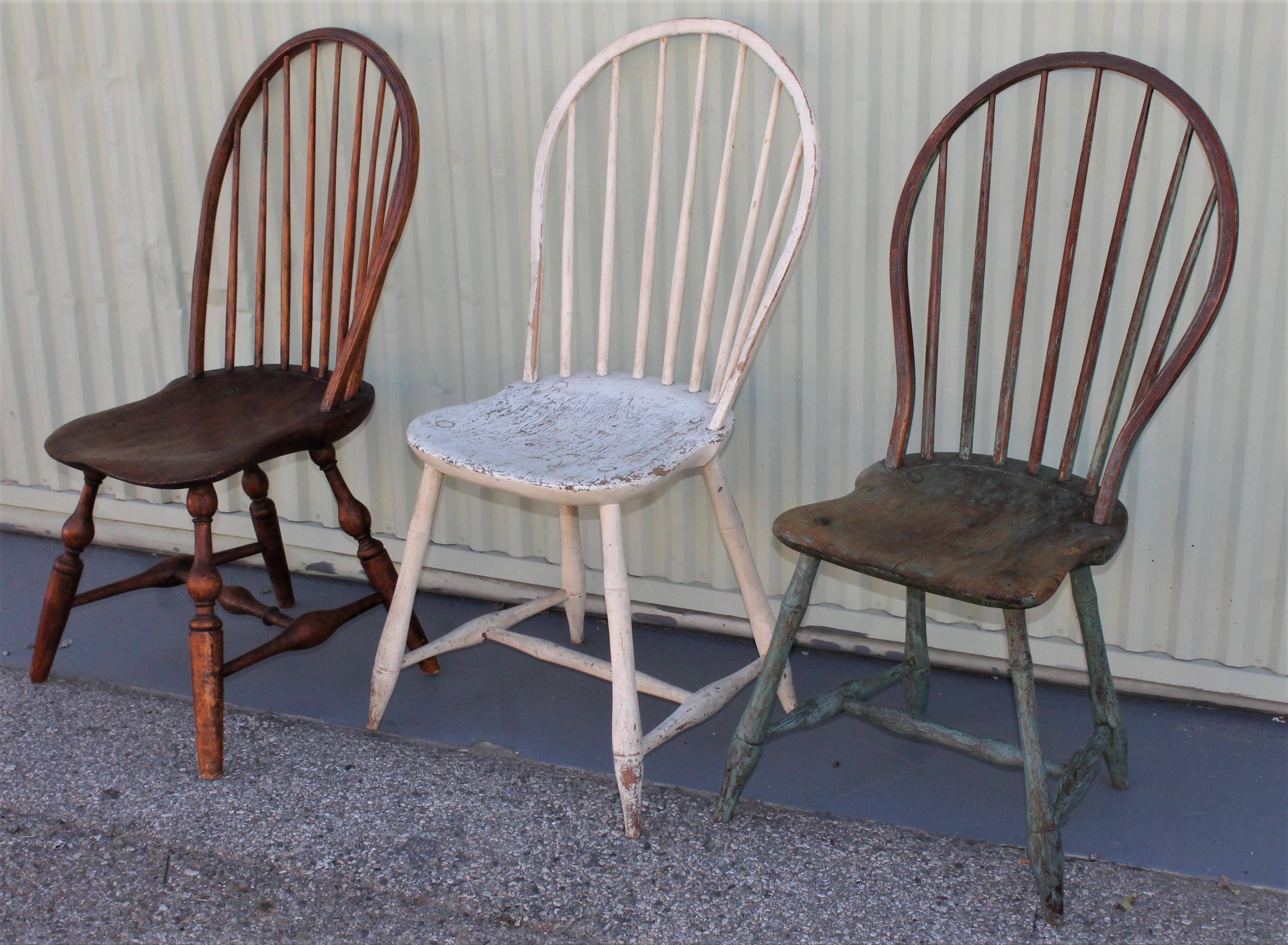 Country 19th Century Windsor Chair Collection / 3 For Sale