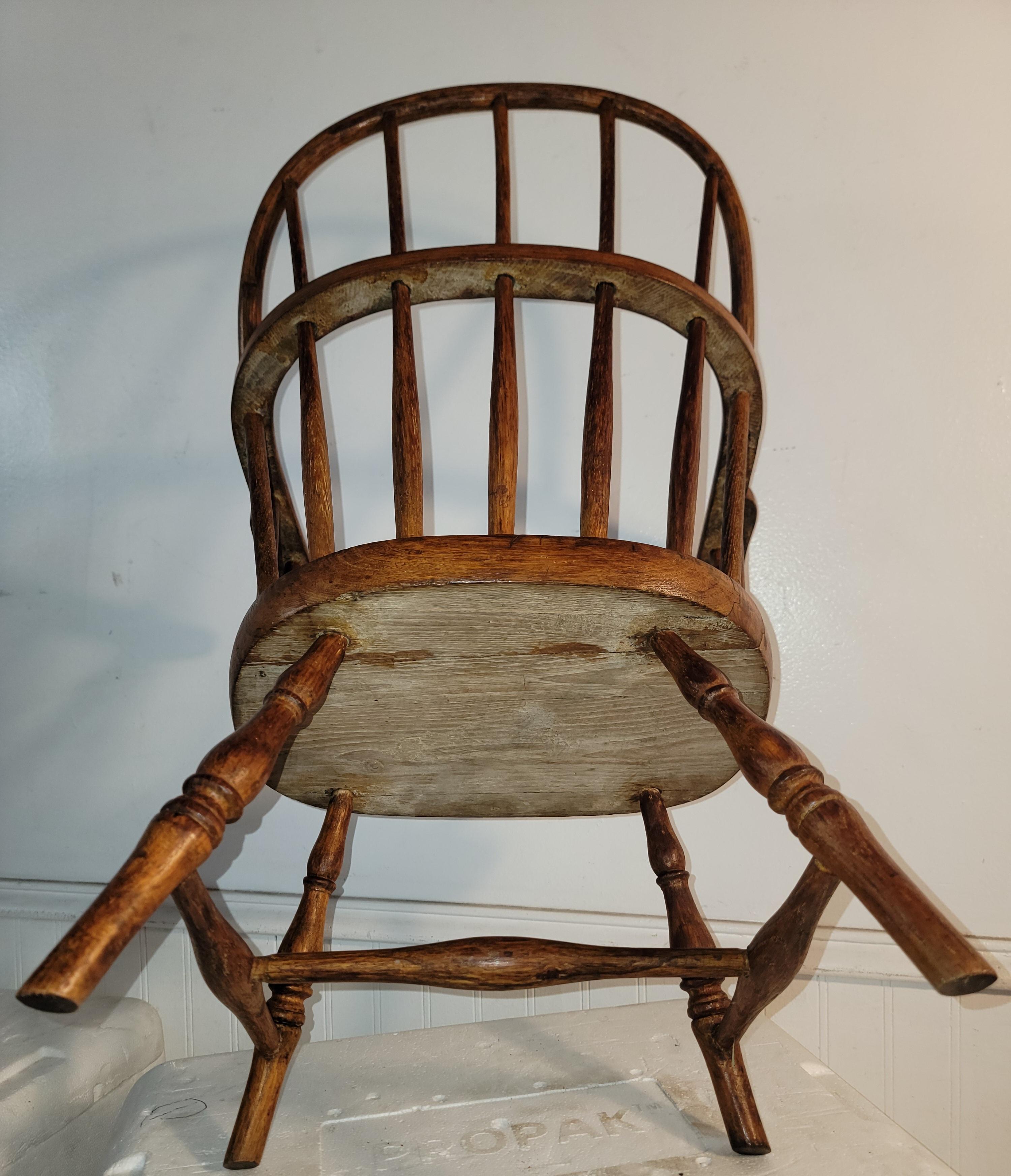 Stile Adirondack Sedia Windsor Child & Child del XIX secolo in vendita