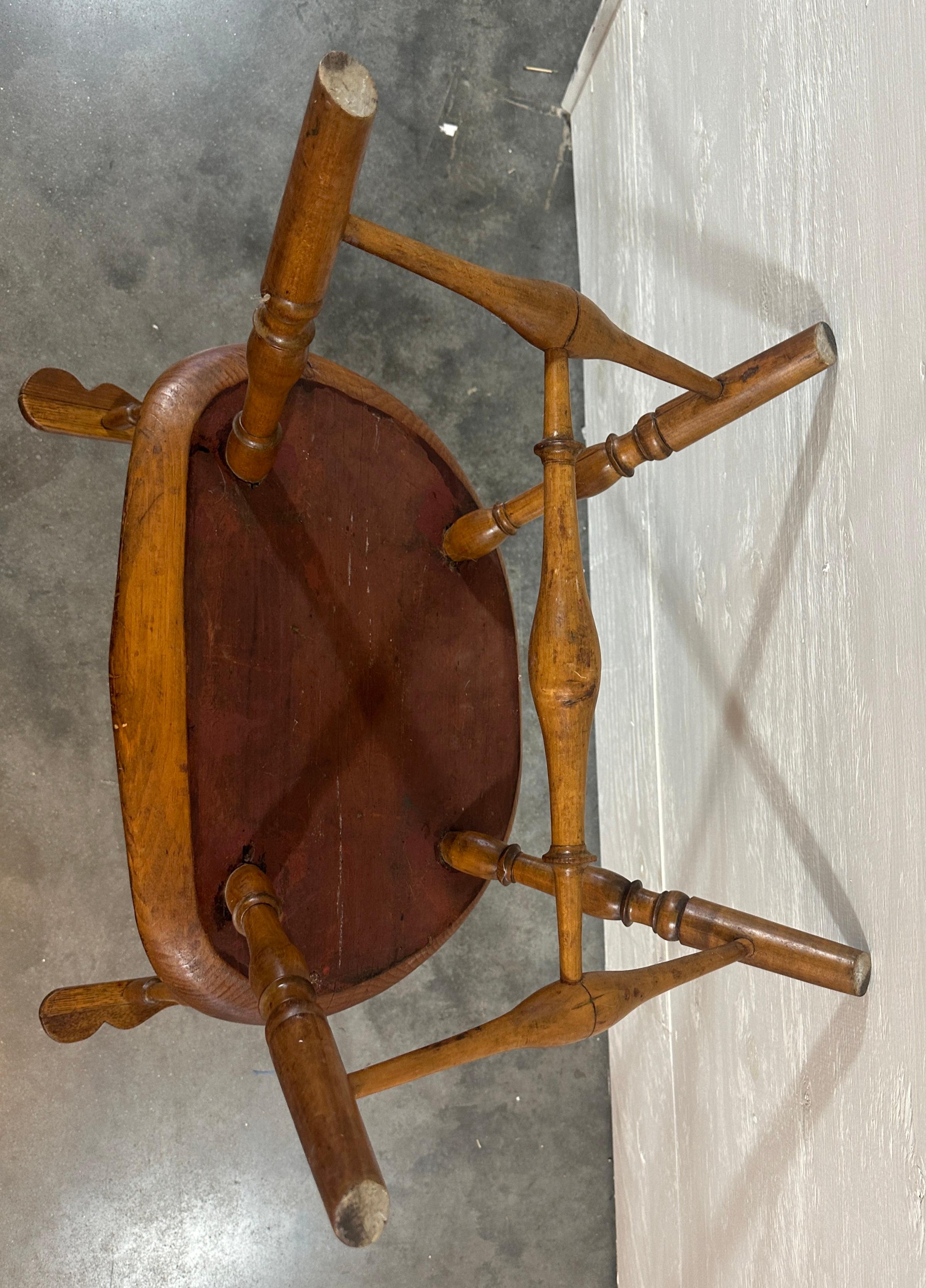 19th Century 19thc Windsor Sack Back Arm Chair For Sale