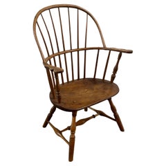 19thc Windsor Sack Back Arm Chair