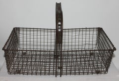 Cesto per verdure in filo di ferro del XIX secolo