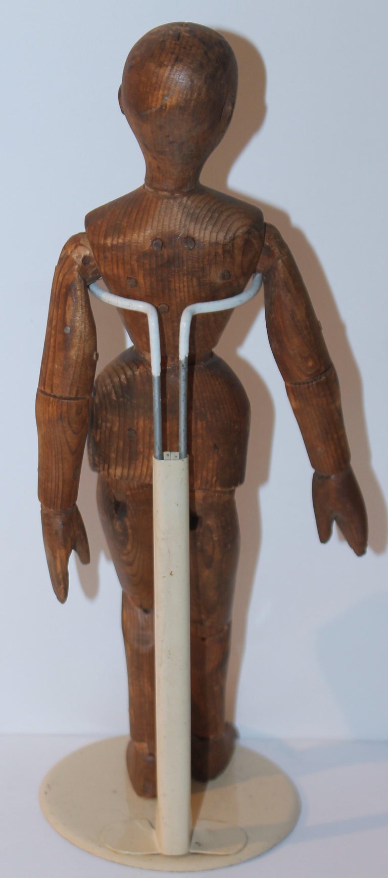 19thc Wood Hand Carved Articulated Mannequin For Sale at 1stDibs