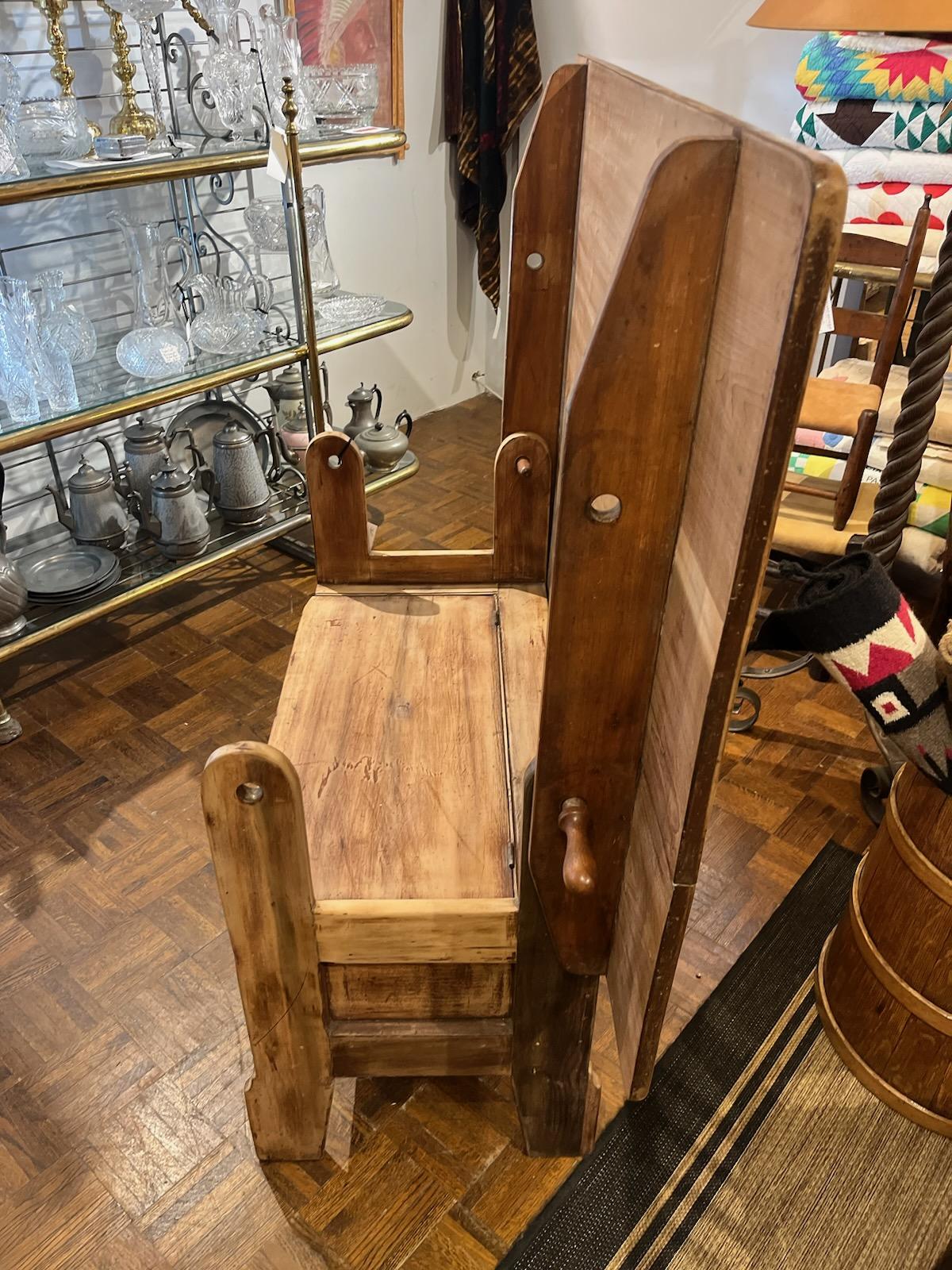 Adirondack 19thc Wooden Lift top Farm Table/ Coffee Table from New England For Sale