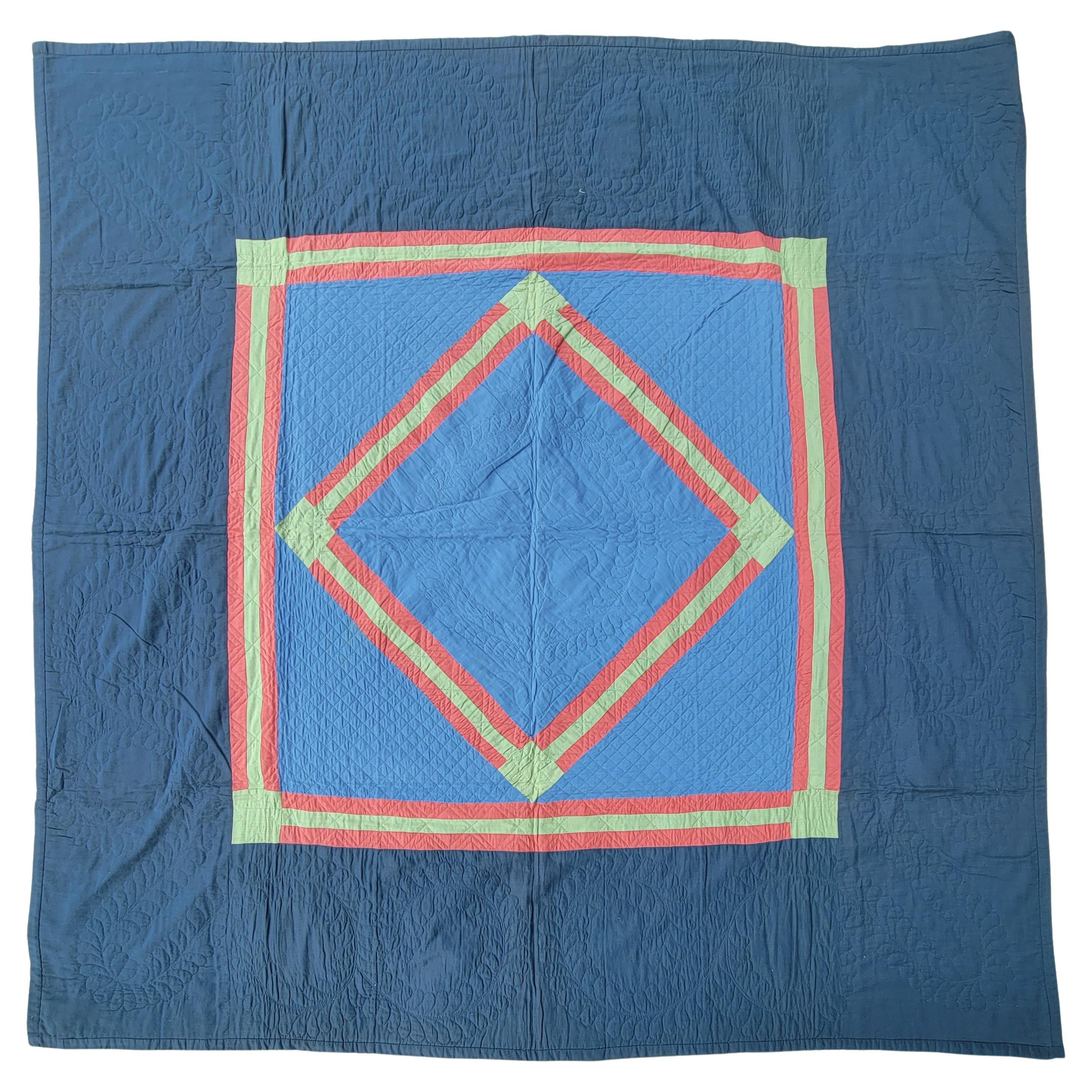 19th Century Wool Amish Square in a Square Quilt