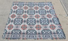 19thc Wool Coverlet From New England
