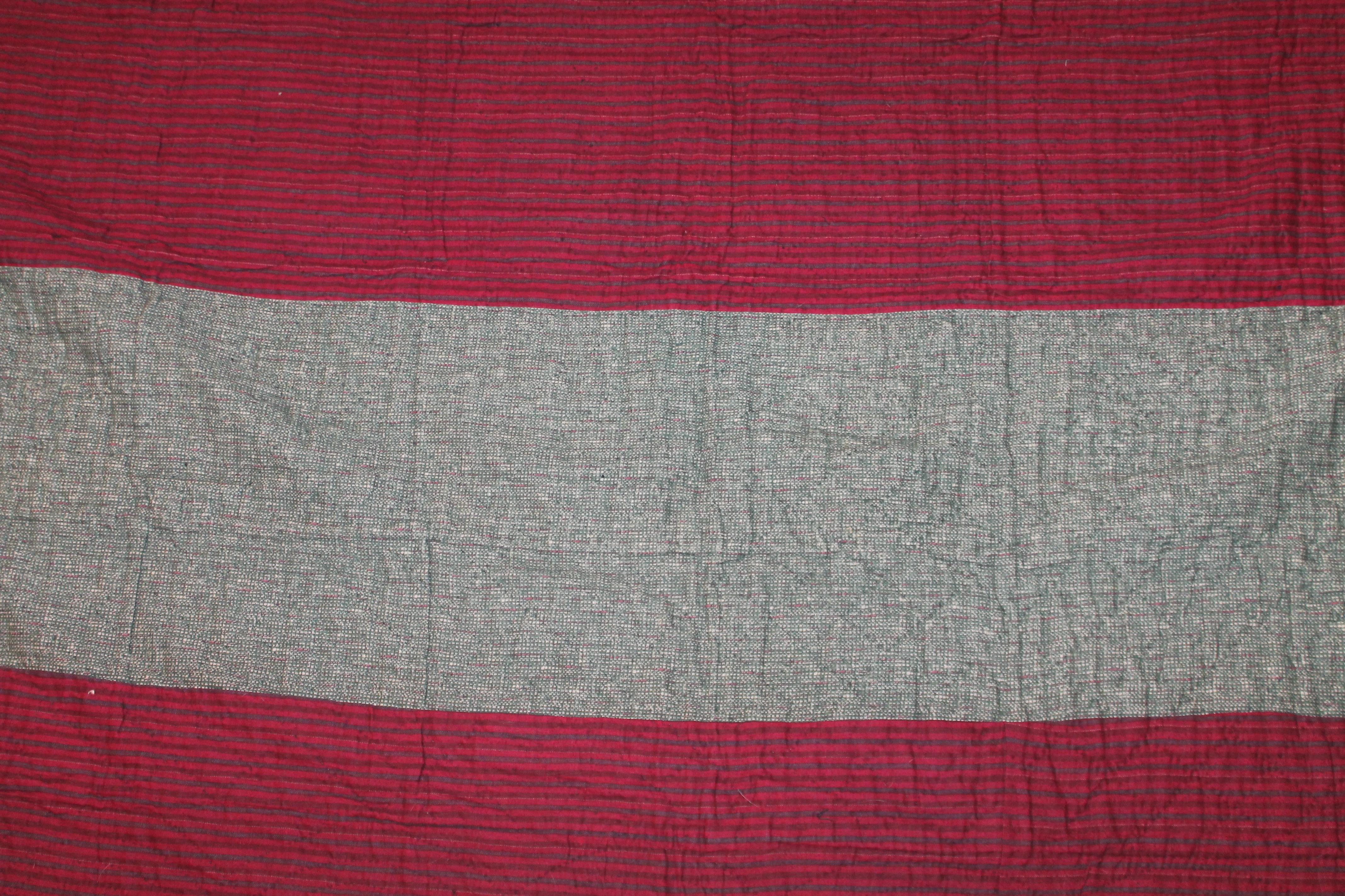 19th Century Wool Log Cabin Quilt from Pennsylvania For Sale 2