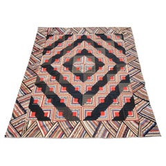19Thc Wool Log Cabin Quilt From Pennsylvania